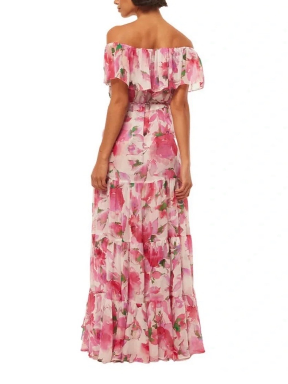 MISA Los Angeles Garden Fuchsia Florencia Flutter Sleeve Dress - Size XL
